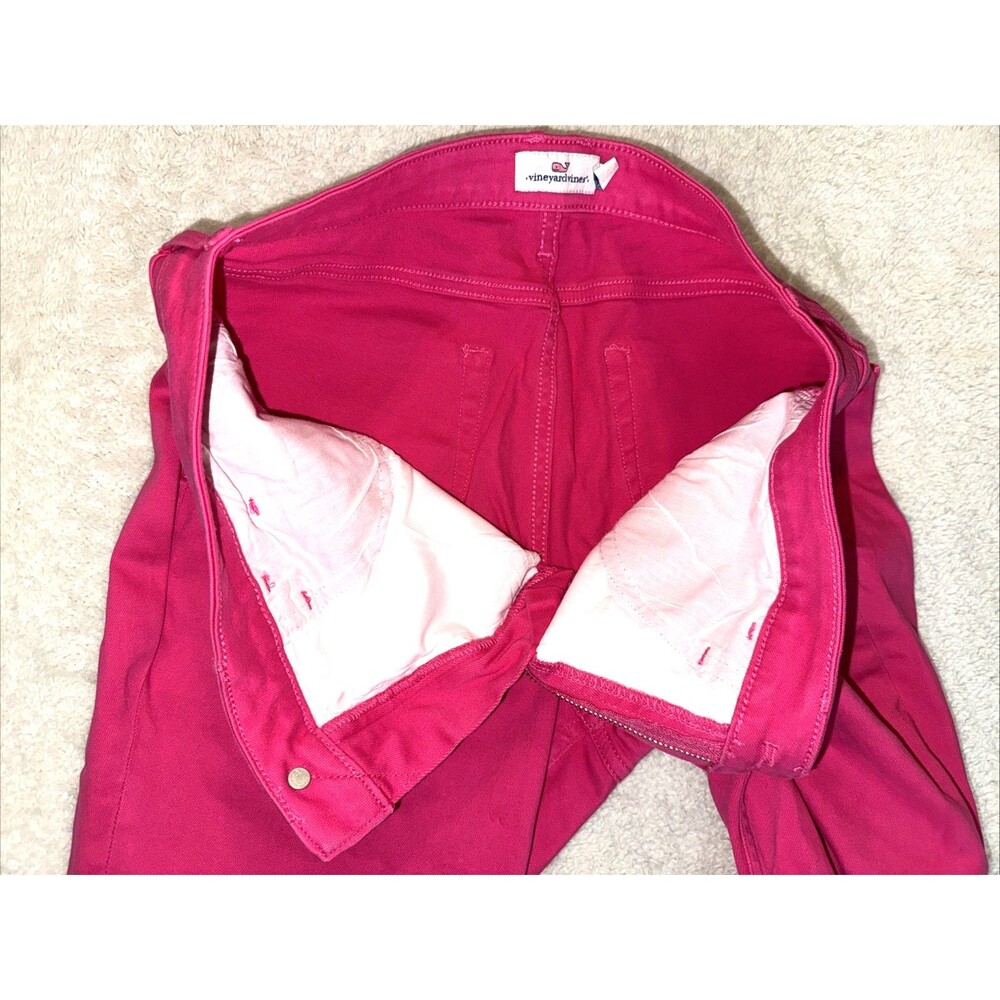 Vineyard Vines Jeans Women’s Pants Size 30 Cotton Frayed Hem Hot Pink - Picture 7 of 11
